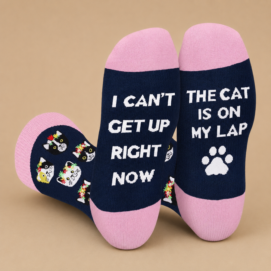 “I CAN'T GET UP RIGHT NOW, THE CAT IS ON MY LAP” Funny Socks