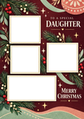 Load image into Gallery viewer, Festive Holly Daughter Photo Upload Christmas Card for Her
