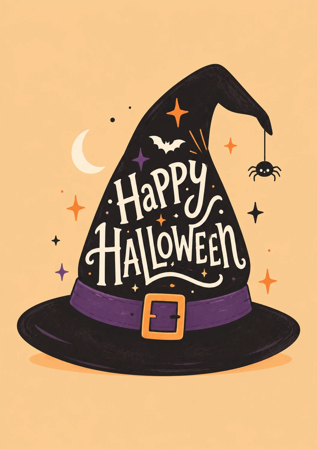 Witch Hat Happy Halloween Card