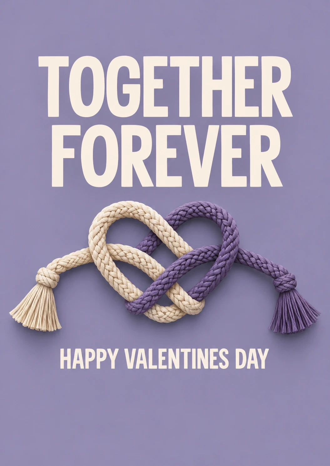 Together Forever Knotted Rope Valentine's Day Card for Fiancé
