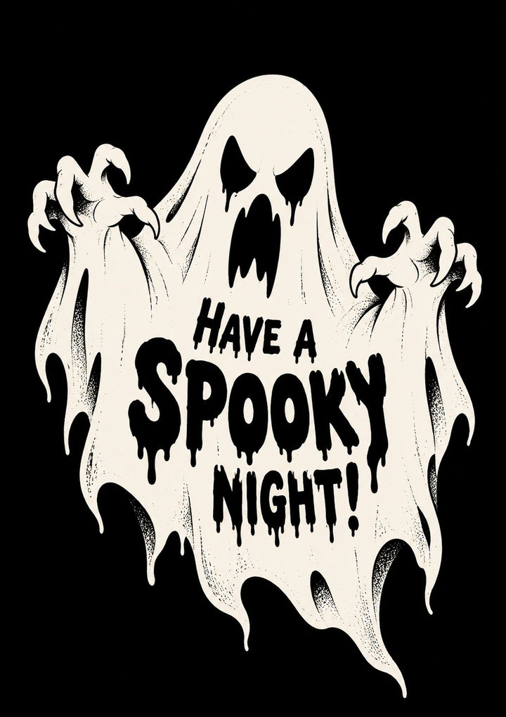 Scary Ghost Have a Spooky Night Halloween Card
