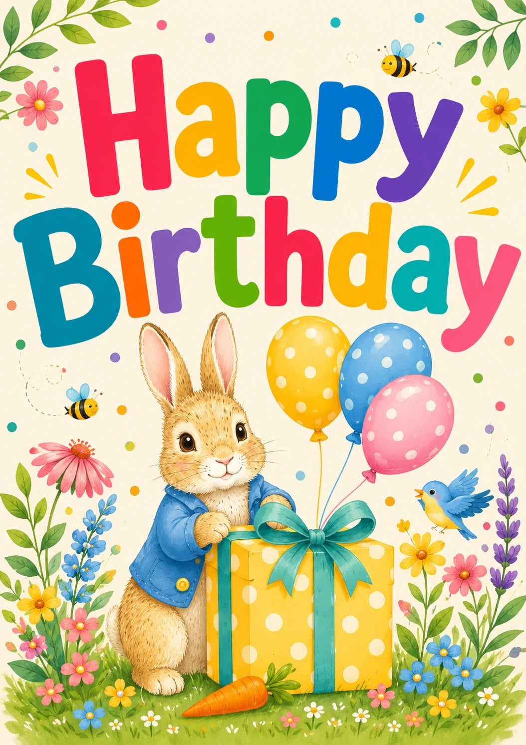 Birthdays - Personalised Card — with punch holes