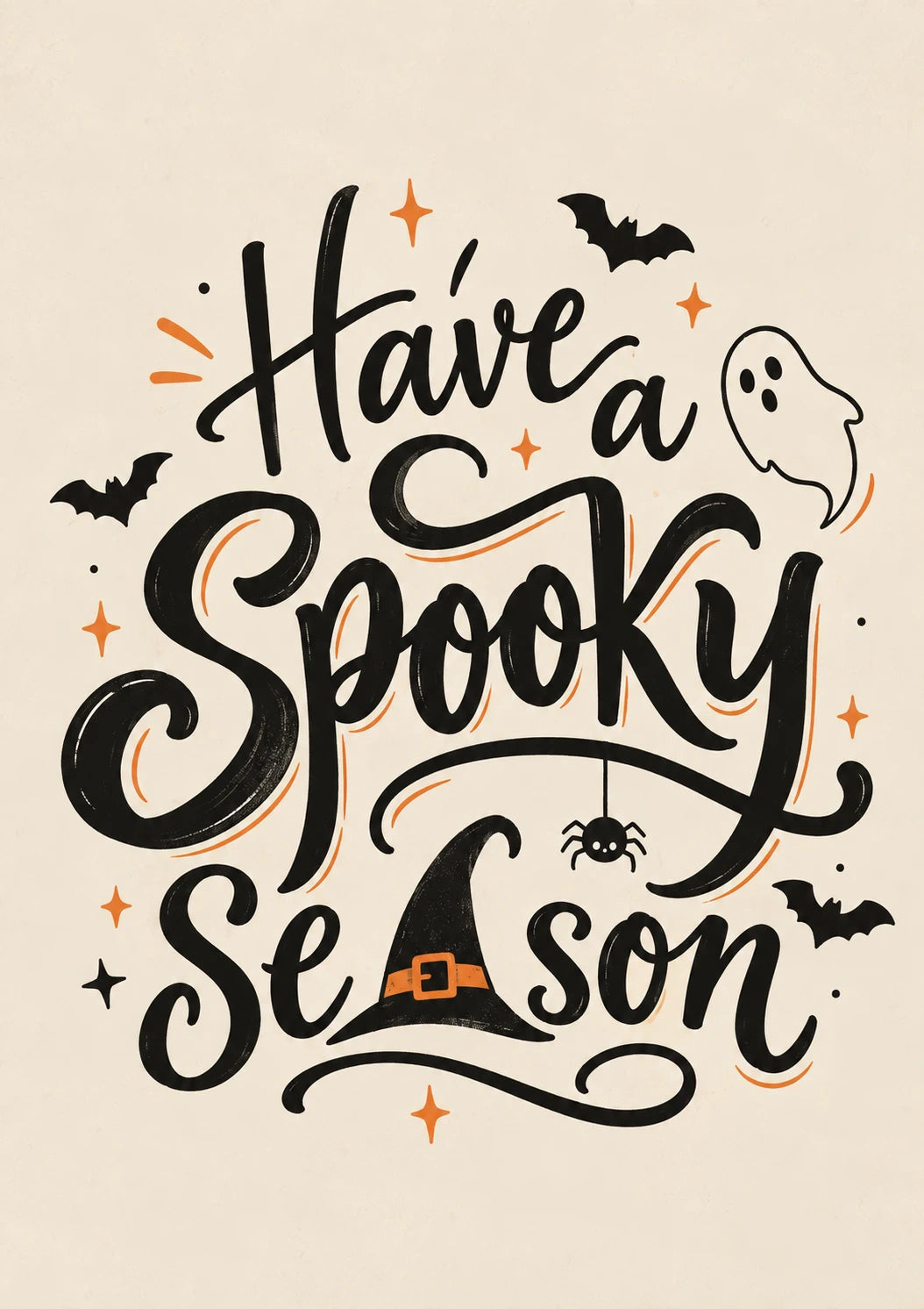 Spooky Season Calligraphy Halloween Card