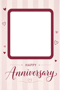 Load image into Gallery viewer, Pink Striped Hearts Photo Upload Anniversary Card for Her
