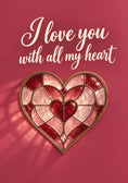 Load image into Gallery viewer, Stained Glass Heart Valentine's Day Card for Fiancee
