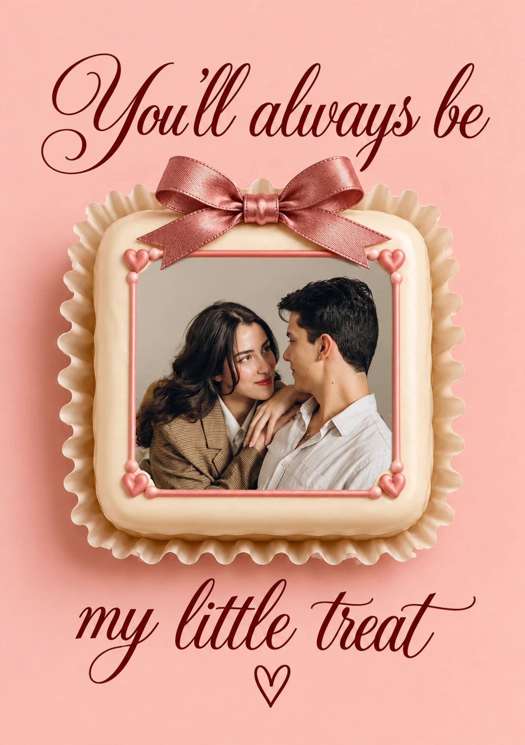 Funny You'll Always Be My Little Treat Photo Upload Valentine's Day Card for Fiancé
