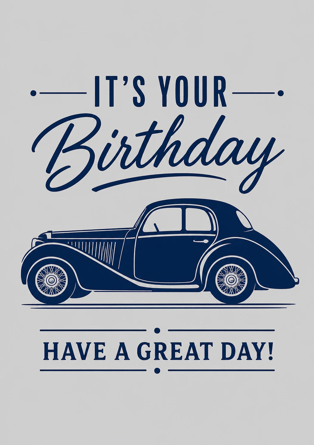 Vintage Classic Car 95th Birthday Card for Him