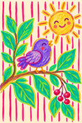 Load image into Gallery viewer, Cute Purple Bird on Branch Kids For Kid Birthday Card
