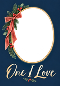 Load image into Gallery viewer, Gold Wreath One I Love Photo Upload Christmas Card for Him
