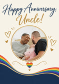 Load image into Gallery viewer, Rainbow Heart Uncle Photo Upload Anniversary Card
