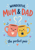 Load image into Gallery viewer, Wonderful Mum and Dad Cute Mugs Anniversary Card
