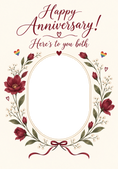 Load image into Gallery viewer, Rainbow Hearts Floral Wreath Photo Upload Anniversary Card
