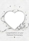 Load image into Gallery viewer, Silver Heart Diamond Photo Upload 60th Anniversary Card
