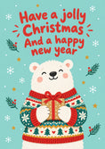 Load image into Gallery viewer, Jolly Polar Bear Ugly Jumper Christmas Card for Grandparents
