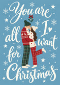 Load image into Gallery viewer, Couples Kissing Under Mistletoe Christmas Card for Her
