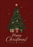 Load image into Gallery viewer, Vintage Red Christmas Tree with Gifts Christmas Card
