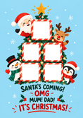 Load image into Gallery viewer, Funny Santa's Coming OMG Multiple Photo Upload Christmas Card for Mum

