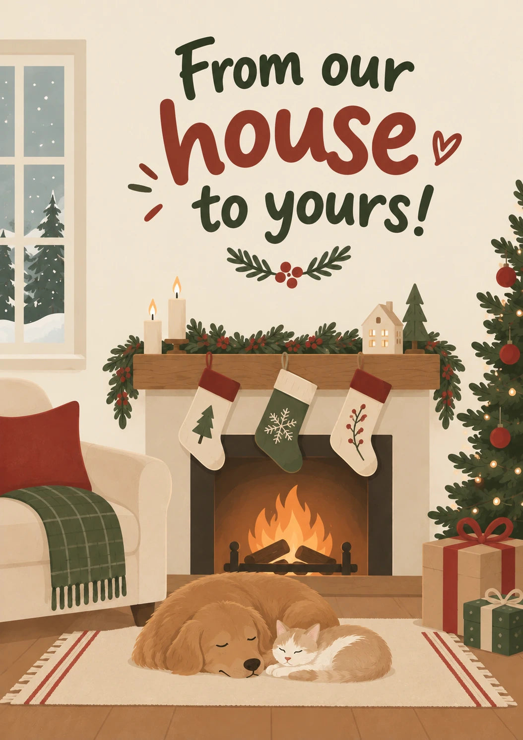 From Our House to Yours Heartfelt Christmas Card for Friend