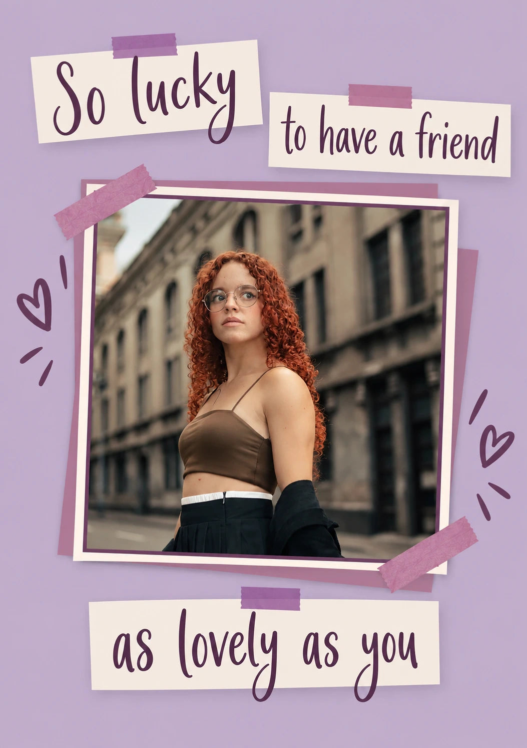 So Lucky to Have a Friend Photo Upload Birthday Card for Her