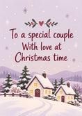 Load image into Gallery viewer, Special Couple Snowy Village Christmas Card for Parents
