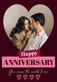 Load image into Gallery viewer, You Mean the World to Me Photo Upload Anniversary Card for Her
