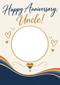 Load image into Gallery viewer, Rainbow Heart Uncle Photo Upload Anniversary Card
