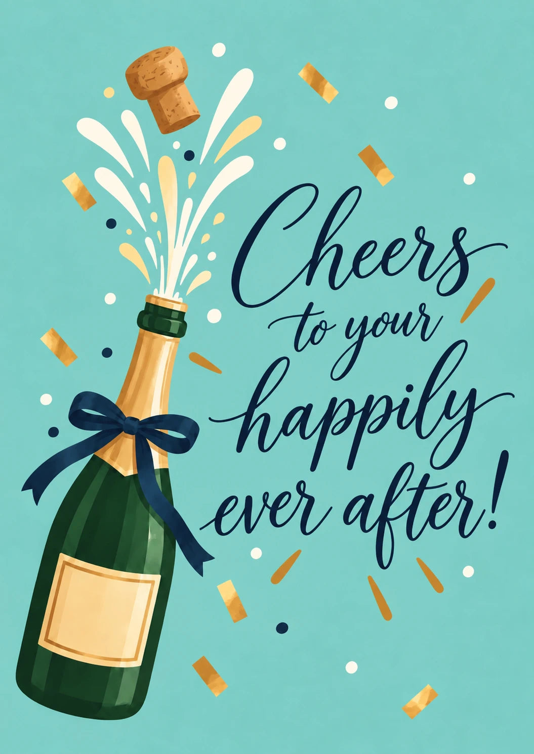 Cheers to Your Happily Ever After Wedding Card