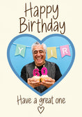 Load image into Gallery viewer, Blue Heart 60th Photo Upload Birthday Card for Him
