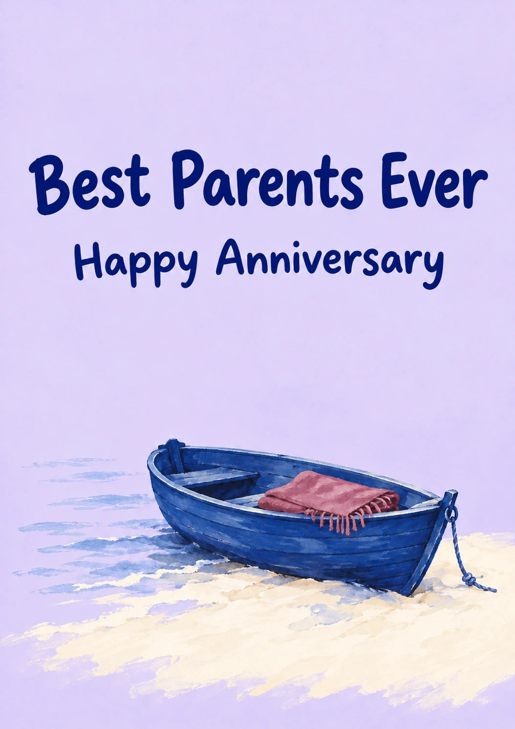 Best Parents Ever Boat Beach Anniversary Card
