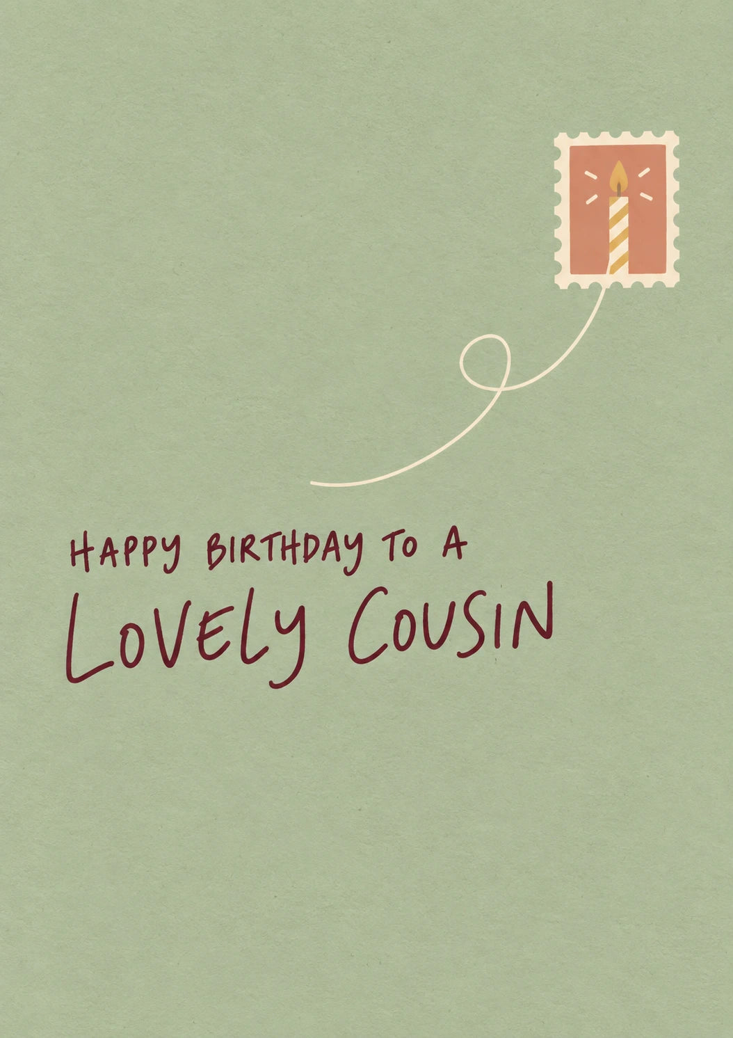 Postage Stamp Candle Lovely Cousin Birthday Card