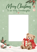 Load image into Gallery viewer, Cute Christmas Teddy Bear Photo Upload Birthday Card for Her
