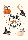 Load image into Gallery viewer, Trick or Treat Crow and Pumpkin Halloween Card for Her
