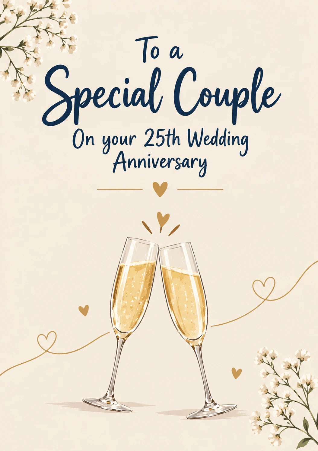 Champagne Toast Special Couple 25th Anniversary Card