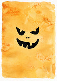 Load image into Gallery viewer, Spooky Jack-o'-Lantern Face Watercolour Halloween Card
