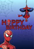 Load image into Gallery viewer, Spiderman Hanging Upside Down Kids Birthday Card

