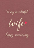 Load image into Gallery viewer, Elegant Script Wife 1st Anniversary Card for Her
