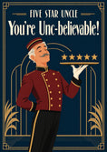 Load image into Gallery viewer, Funny Five Star Uncle Unc-believable Birthday Card for Him
