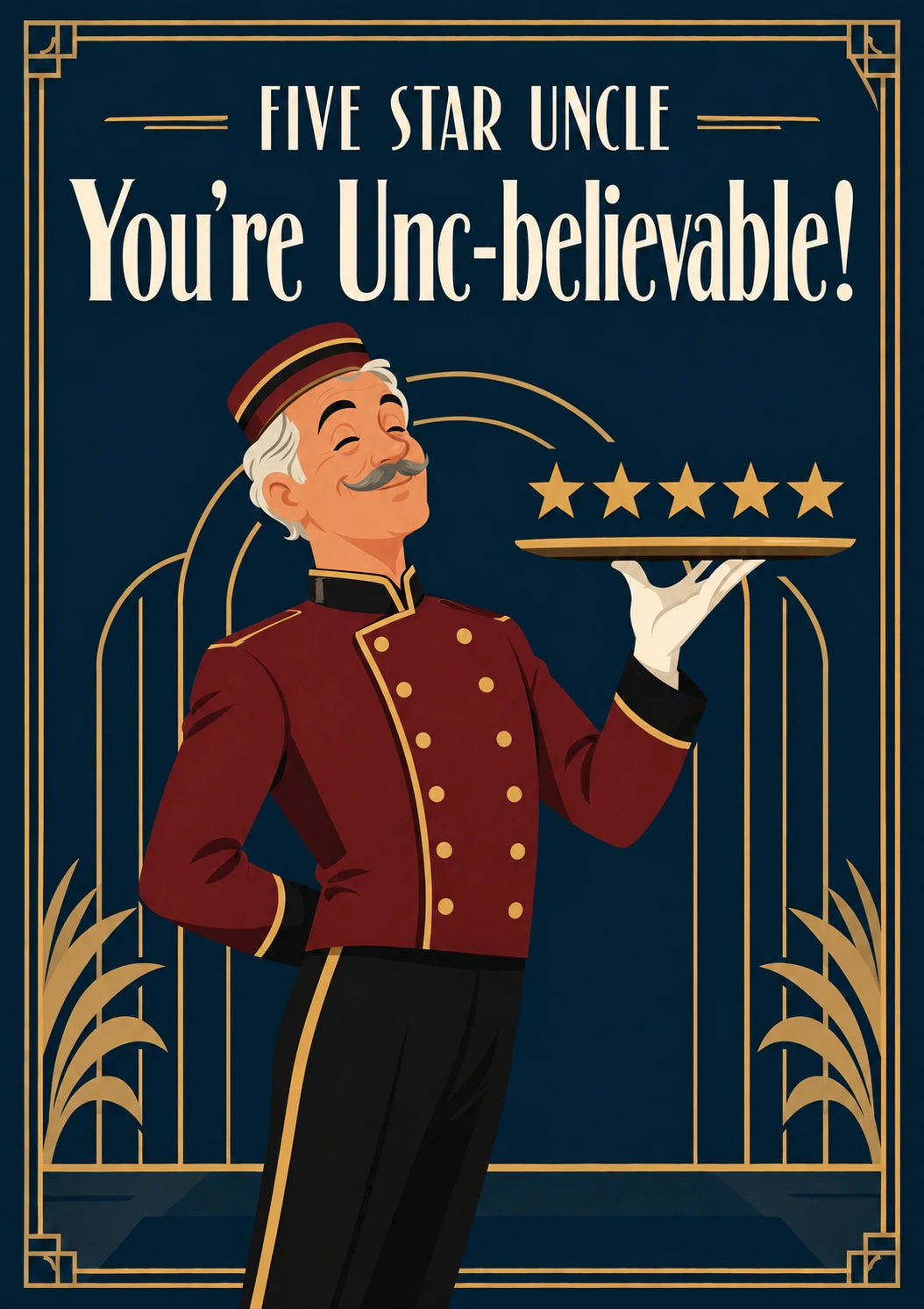 Funny Five Star Uncle Unc-believable Birthday Card for Him