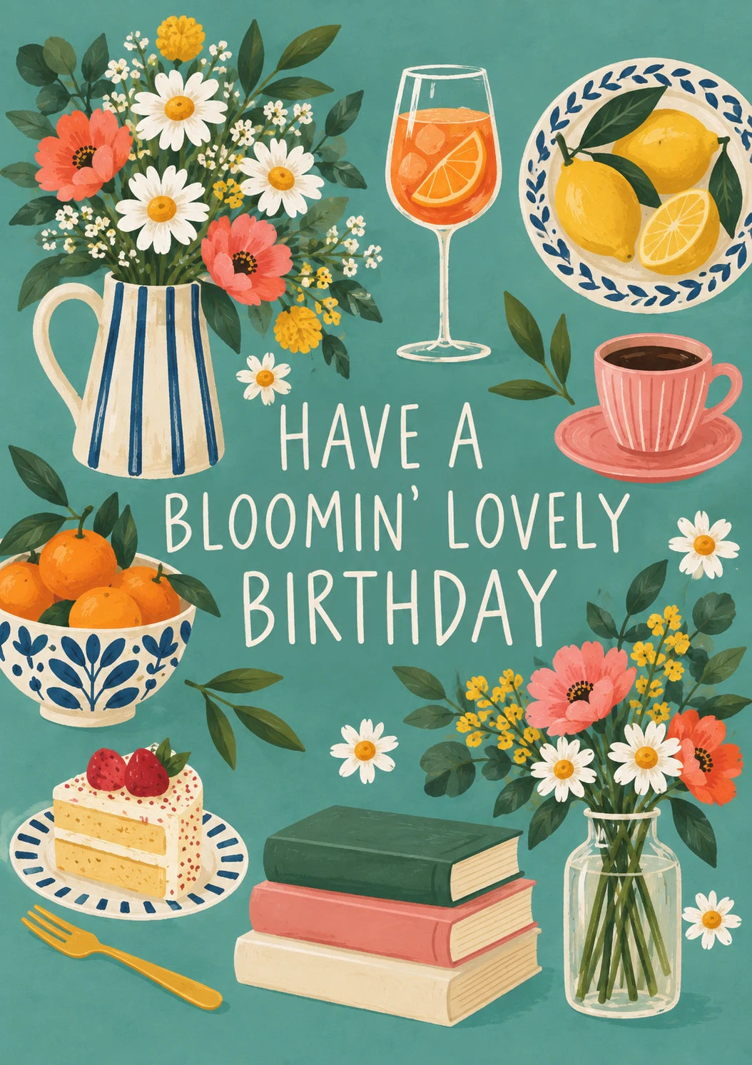 Bloomin' Lovely Floral Illustrated 60th Birthday Card for Her