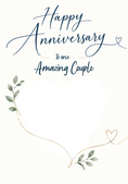 Load image into Gallery viewer, Botanical Swirl Amazing Couple Photo Upload Anniversary Card
