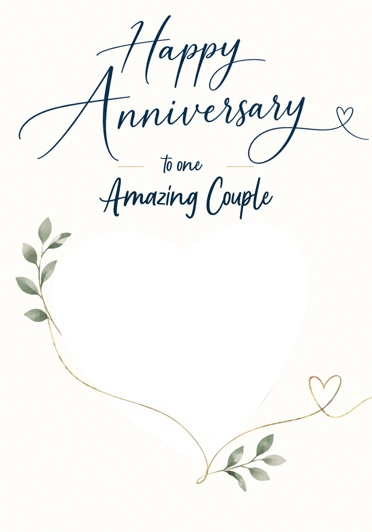 Botanical Swirl Amazing Couple Photo Upload Anniversary Card