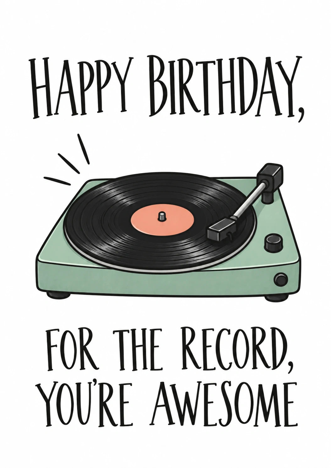 Funny Vinyl Record Player 60th Birthday Card