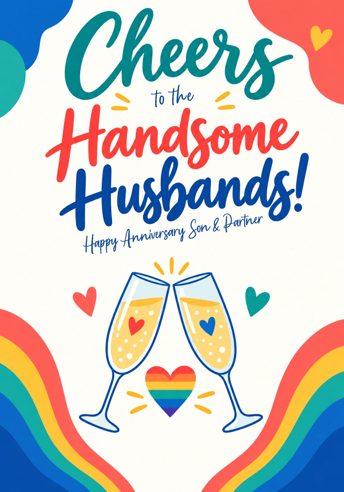 Cheers to the Handsome Husbands LGBTQ+ Anniversary Card