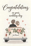 Load image into Gallery viewer, Just Married Floral Car Couple Wedding Card
