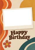 Load image into Gallery viewer, Retro Groovy Photo Upload Birthday Card for Her
