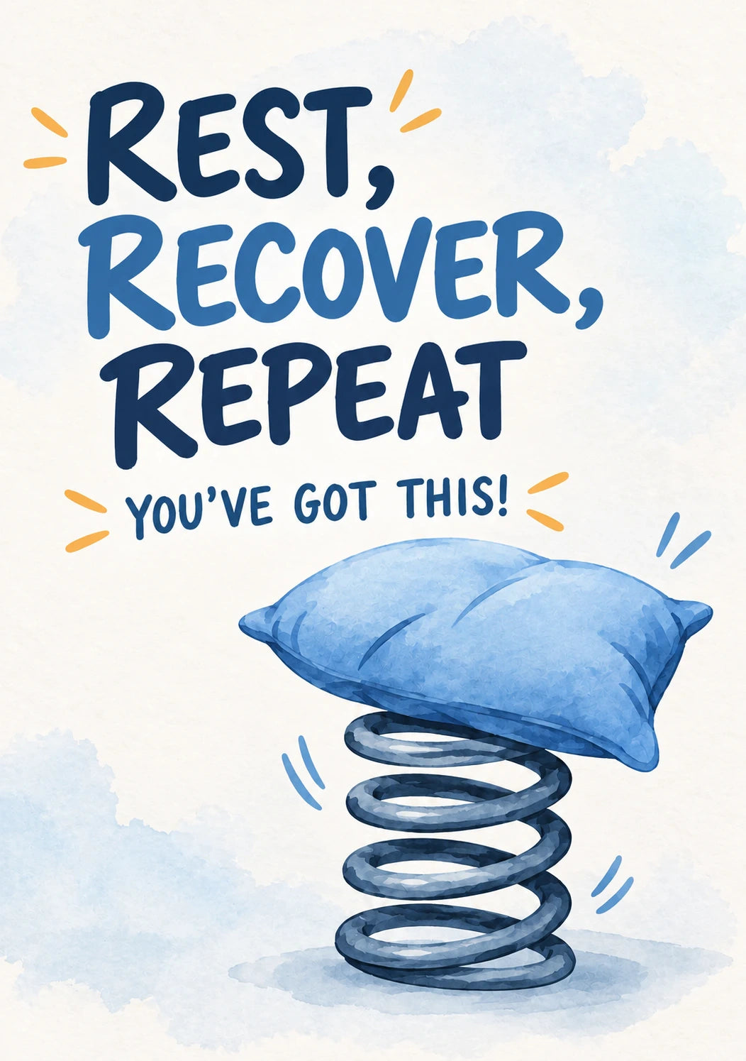 Funny Rest Recover Repeat Bouncy Spring Get Well Soon! Card for Dad