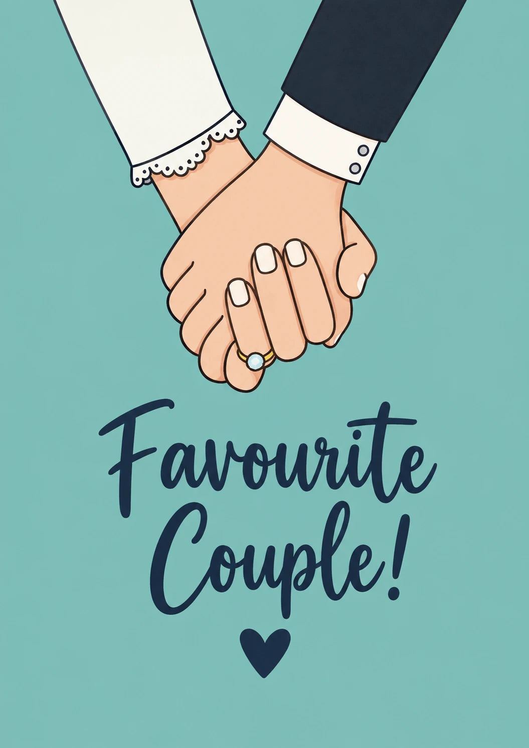 Favourite Couple Holding Hands Wedding Card