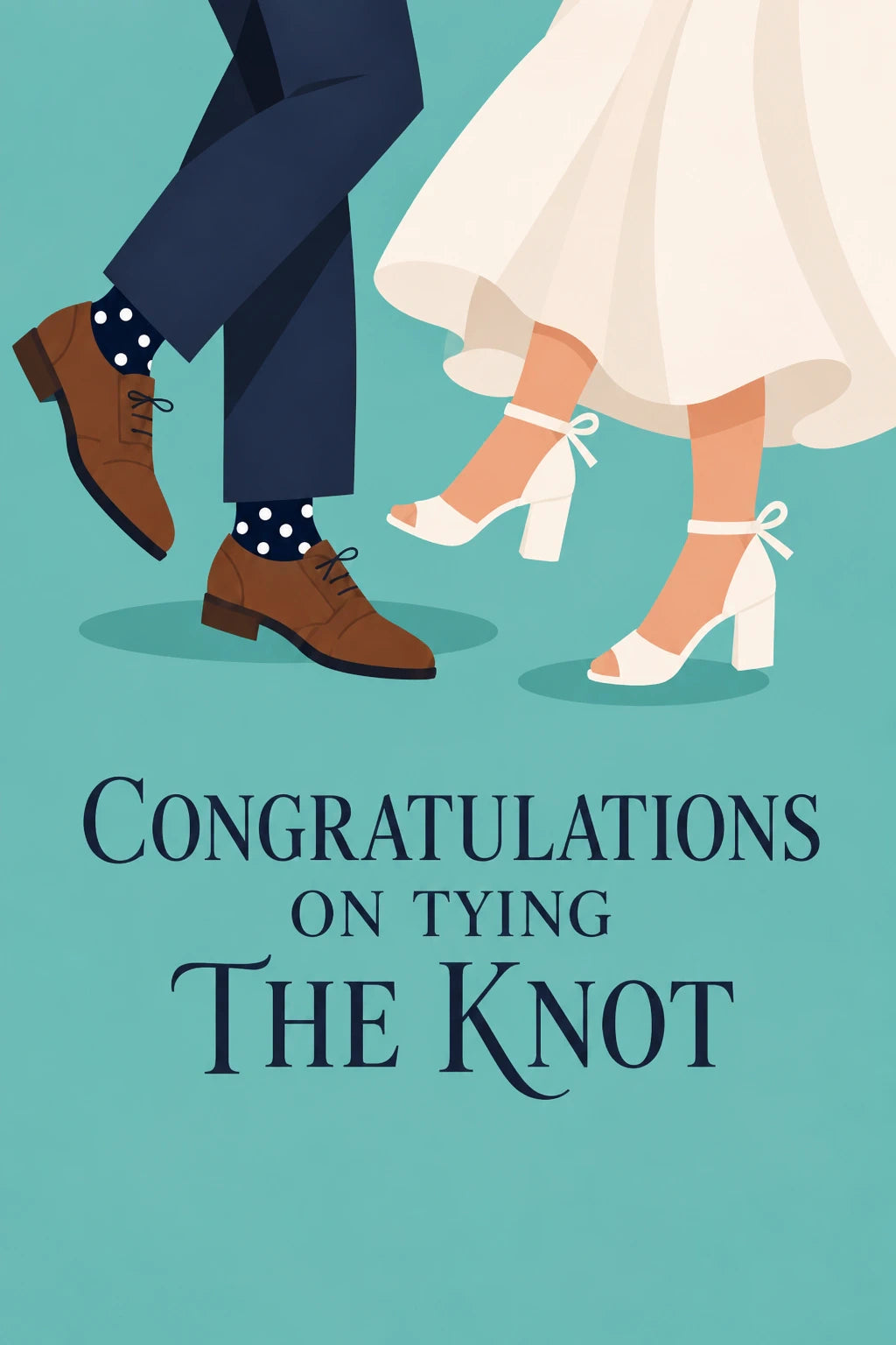 Funny Shoe Pun Tying the Knot Wedding Card