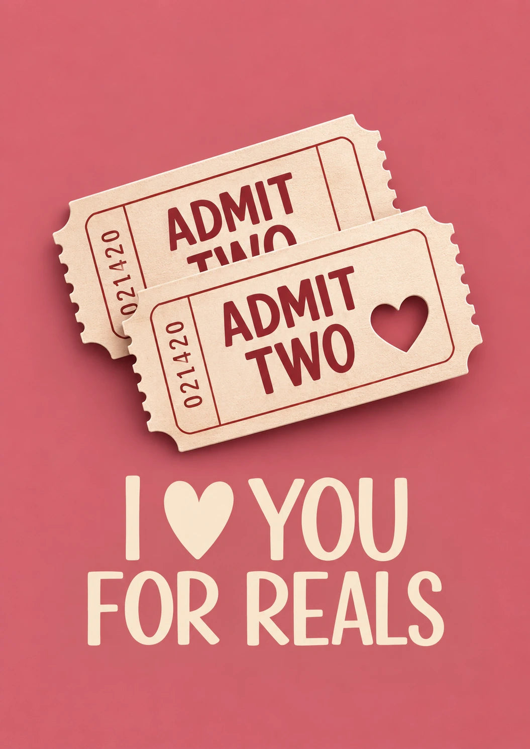Funny Admit Two Cinema Tickets Valentine's Day Card for Fiancé