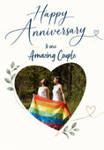 Load image into Gallery viewer, Botanical Swirl Amazing Couple Photo Upload Anniversary Card

